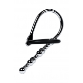 Серебристый уретральный плаг-бусины TOYFA Metal с мягким фиксириющим кольцом - ToyFa - купить с доставкой в Тамбове