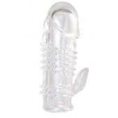 Прозрачная гелевая насадка с шипами и клиторальным отростком - 13 см. - Toyfa Basic - в Тамбове купить с доставкой Прозрачная гелевая насадка с шипами и клиторальным отростком - 13 см. - Toyfa Basic - в Тамбове купить с доставкой