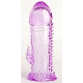 Фиолетовая гелевая насадка с шипами - 13 см. - Toyfa Basic - в Тамбове купить с доставкой