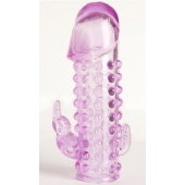 Закрытая фиолетовая насадка с 2 отростками - 13 см. - Toyfa Basic - в Тамбове купить с доставкой Закрытая фиолетовая насадка с 2 отростками - 13 см. - Toyfa Basic - в Тамбове купить с доставкой