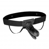 Полый страпон с двумя отростками и вибрацией Unisex Vibrating Hollow Strap-On Double Penetrating Dildo - 17,8 см. - Lux Fetish - купить с доставкой в Тамбове