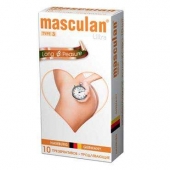 Розовые презервативы Masculan Ultra Long Pleasure с колечками, пупырышками и продлевающим эффектом - 10 шт. - Masculan - купить с доставкой в Тамбове