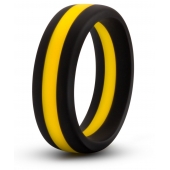 Черно-желтое силиконовое эрекционное кольцо Silicone Go Pro Cock Ring - Blush Novelties - в Тамбове купить с доставкой