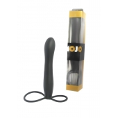 Черная насадка на пенис для двойной стимуляции Mojo BlackJack - 15 см. - Seven Creations - в Тамбове купить с доставкой