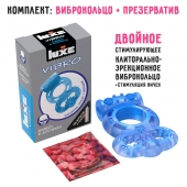 Голубое эрекционное виброкольцо Luxe VIBRO  Дьявол в доспехах  + презерватив - Luxe - в Тамбове купить с доставкой