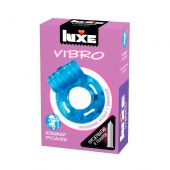 Голубое эрекционное виброкольцо Luxe VIBRO  Кошмар русалки  + презерватив - Luxe - в Тамбове купить с доставкой