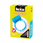 Голубое эрекционное виброкольцо Luxe VIBRO  Райская птица  + презерватив - Luxe - в Тамбове купить с доставкой