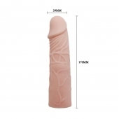 Закрытая телесная насадка-фаллос - 17 см. - Sex Expert - в Тамбове купить с доставкой