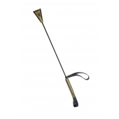 Черно-золотистый стек с хлопушкой из кожи - 62 см. - Sitabella - купить с доставкой в Тамбове