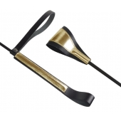 Черно-золотистый стек с хлопушкой из кожи - 62 см. - Sitabella - купить с доставкой в Тамбове