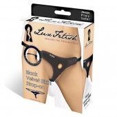 Черные плюшевые трусики для страпона - Lux Fetish - купить с доставкой в Тамбове