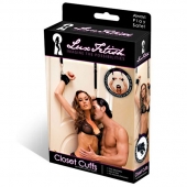 Черные фиксаторы с креплением к двери - Lux Fetish - купить с доставкой в Тамбове