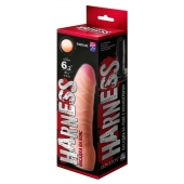 Телесная изогнутая насадка на Harness с коннектором BLACK LINE - 17 см. - LOVETOY (А-Полимер) - купить с доставкой в Тамбове