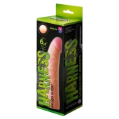 Телесная изогнутая насадка на Harness с коннектором GREEN LINE - 18 см. - LOVETOY (А-Полимер) - купить с доставкой в Тамбове