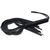 Чёрная кожаная плеть с жесткой ручкой - 63 см. - Sitabella - купить с доставкой в Тамбове