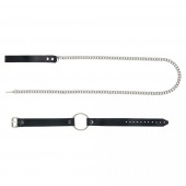 Черный поводок и чокер с кольцом Rada - Rebelts - купить с доставкой в Тамбове