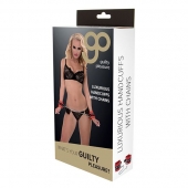 Красно-чёрные наручники на металлической цепочке - Blush Novelties - купить с доставкой в Тамбове