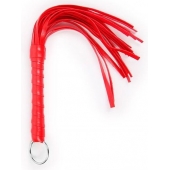 Красная плеть с рукоятью в оплетке - 28 см. - Notabu - купить с доставкой в Тамбове