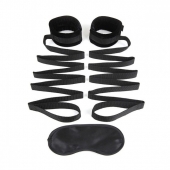 Чёрные манжеты для фиксации на кровати Bondage Bed Strap - Lux Fetish - купить с доставкой в Тамбове