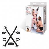 Чёрный набор для фиксации у двери - Lux Fetish - купить с доставкой в Тамбове