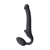 Черный безремневой страпон Silicone Bendable Strap-On S - Strap-on-me - купить с доставкой в Тамбове