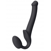 Черный безремневой страпон Silicone Bendable Strap-On S - Strap-on-me - купить с доставкой в Тамбове