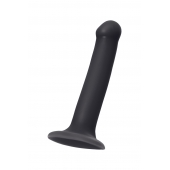 Черный фаллос на присоске Silicone Bendable Dildo M - 18 см. - Strap-on-me - купить с доставкой в Тамбове