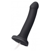 Черный фаллос с имитацией эякуляции Silicon Cum Dildo L - 19,6 см. - Strap-on-me - купить с доставкой в Тамбове