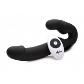 Черный безремневой страпон Urge Silicone Strap On с пультом ДУ - 24 см. - XR Brands - купить с доставкой в Тамбове