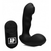 Черный стимулятор простаты Alpha-Pro 7X P-Milker Silicone Prostate Stimulator with Milking Bead - XR Brands - в Тамбове купить с доставкой