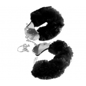 Металлические наручники Furry Love Cuffs с черным мехом - Pipedream - купить с доставкой в Тамбове