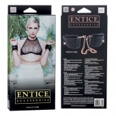 Черные мягкие наручники Entice French Cuffs с цепью - California Exotic Novelties - купить с доставкой в Тамбове