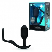 Черное эрекционное кольцо с анальным плагом Snug   Tug - b-Vibe - в Тамбове купить с доставкой
