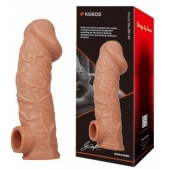 Телесная насадка на фаллос с отверстием для мошонки EXTREME SLEEVE - 17,6 см. - KOKOS - в Тамбове купить с доставкой