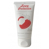 Лубрикант на водной основе с ароматом малины Love Protection Strawberry - 50 мл. - Lola Games - купить с доставкой в Тамбове