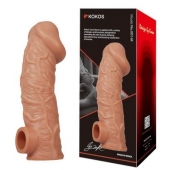 Телесная насадка на фаллос с фиксацией мошонки EXTREME SLEEVE - 15,6 см. - KOKOS - в Тамбове купить с доставкой