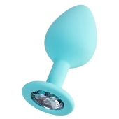 Мятная анальная втулка Brilliant с прозрачным кристаллом - 8 см. - ToyFa - купить с доставкой в Тамбове