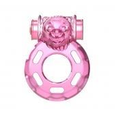 Розовое эрекционное кольцо с вибрацией Pink Bear - Baile - в Тамбове купить с доставкой