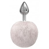 Серебристая анальная пробка с белым пушистым хвостиком Twinkle - Lola Games - купить с доставкой в Тамбове