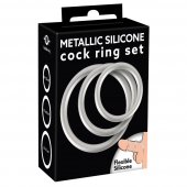 Набор из 3 эрекционных колец под металл Metallic Silicone Cock Ring Set - Orion - в Тамбове купить с доставкой
