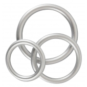 Набор из 3 эрекционных колец под металл Metallic Silicone Cock Ring Set - Orion - в Тамбове купить с доставкой