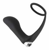 Черное эрекционное кольцо с анальной вибропробкой Vibrating Ring   Plug - Orion - в Тамбове купить с доставкой