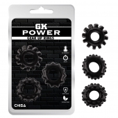 Набор из 3 черных эрекционных колец Gear Up Rings - Chisa - в Тамбове купить с доставкой