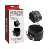 Черные оковы на ноги Obey Me Leather Ankle Cuffs - Chisa - купить с доставкой в Тамбове