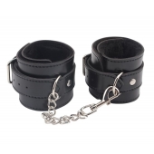 Черные оковы на ноги Obey Me Leather Ankle Cuffs - Chisa - купить с доставкой в Тамбове