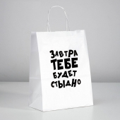 Подарочный пакет  Завтра тебе будет стыдно  - 30 х 24 см. - UPAK LAND - купить с доставкой в Тамбове