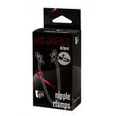 Черные зажимы на соски на цепочке BLAZE DELUXE NIPPLE CLAMPS - Dream Toys - купить с доставкой в Тамбове