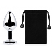 Серебристая анальная пробка с прозрачным стразом - 7,2 см. - Anal Jewelry Plug - купить с доставкой в Тамбове