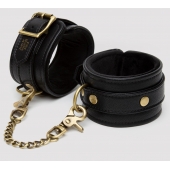 Черные оковы на ноги Bound to You Faux Leather Ankle Cuffs - Fifty Shades of Grey - купить с доставкой в Тамбове