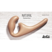 Бежевый безремневой страпон Seduction - 20,5 см. - Lola Games - купить с доставкой в Тамбове